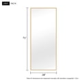 thumbnail image 6 of 28 in x 71 in Gold Modern Full Length Mirror, 6 of 10