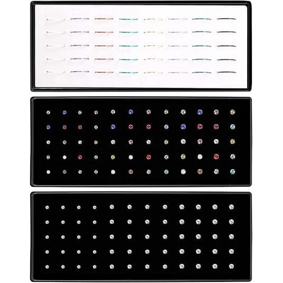 Nose Rings Studs and Hoops, Surgical Stainless Steel Hypoallergenic Nose Rings Set for Women Men, Straight/L/Screw Shaped and 1.5/2.0/2.5mm Rhinestone Nose Piercing Jewelry and Ideal Gift