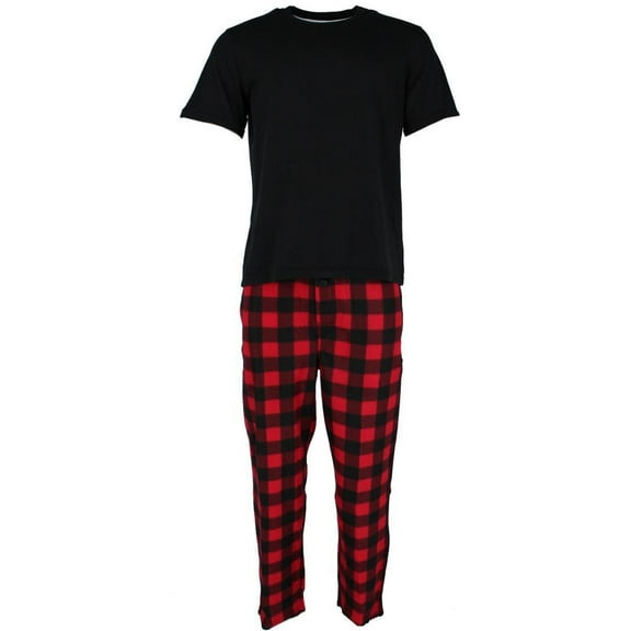 Fruit of the Loom Fleece Plaid Sleep Pant and Tee Set (Men)