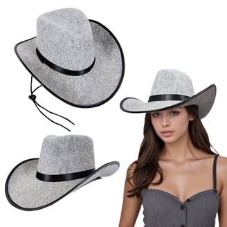 Hauaitttt Western Denim Curved Top Hat Woolen Big Brimmed  display picture 1