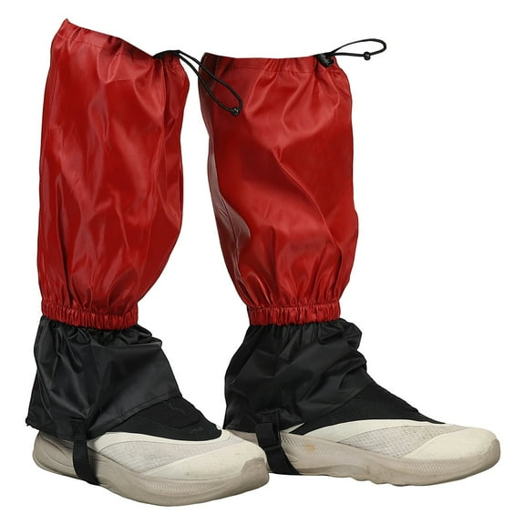 Leg Gaiters, Snow Gaiters for Hiking Waterproof Snow Boot Guards for Snowshoeing Hiking, 18" & Red