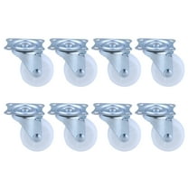 8 Pcs 1.5 Inch Office Chair Swivel Nylon Casters Industrial Universal Brake Wheels (White   Silvery)