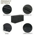 thumbnail image 5 of Zimtown 75gal Resin Storage Deck Box Backyard Chest Tools Cushions Toys w/ Wheel,Black, 5 of 10