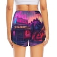 thumbnail image 3 of Picia Western Style Dinosaur Pattern Women's 2 in 1 Athletic Running Shorts High Waisted Workout Casual Gym Sweat Shorts with Comfy Liner Zipper Pockets-Medium, 3 of 9