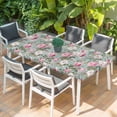 thumbnail image 2 of Vintage Spring Floral Table Cloths for 3 Foot Rectangle Tables, Botanical Summer Pink Green Patio Waterproof Elastic Fitted Tablecloths, Washable Rectangular Table Cover for Camping, 2 of 8