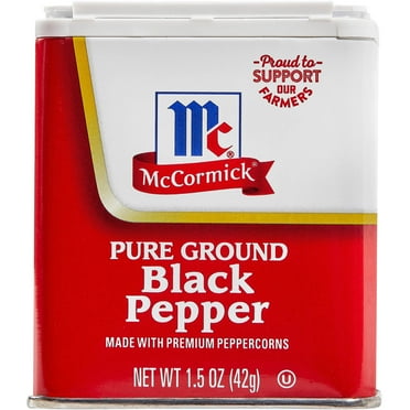 McCormick Non-GMO Kosher Pure Ground Black Pepper Pack Of 1 Can.