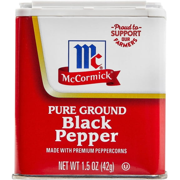 McCormick Non-GMO Kosher Pure Ground Black Pepper Pack Of 1 Can.