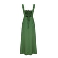 thumbnail image 4 of QUNYINEY Spring Dresses for Women 2025 Sleeveless Solid Casual A-Line Dress Split Hem Empire Waist Square Neck Maxi Sundress, 4 of 8