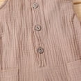 thumbnail image 4 of Baby Boy Girl Overalls Cotton Gauze Sleeveless Romper Button Down Jumpsuits with Pockets Toddler Summer Clothes, 4 of 5