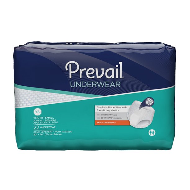 Prevail Underwear, Extra Absorbency, Youth/Small, 22 Count, 2 Pack