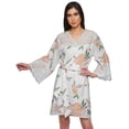 thumbnail image 1 of Moomaya Printed Cotton Venice Lace Bridesmaid Robe Short Robes For Women, 1 of 6
