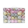 thumbnail image 3 of Jeco 57 Piece Shatterproof Plastic Christmas Ornament Set in Gold/ Pink/ Silver, 3 of 3