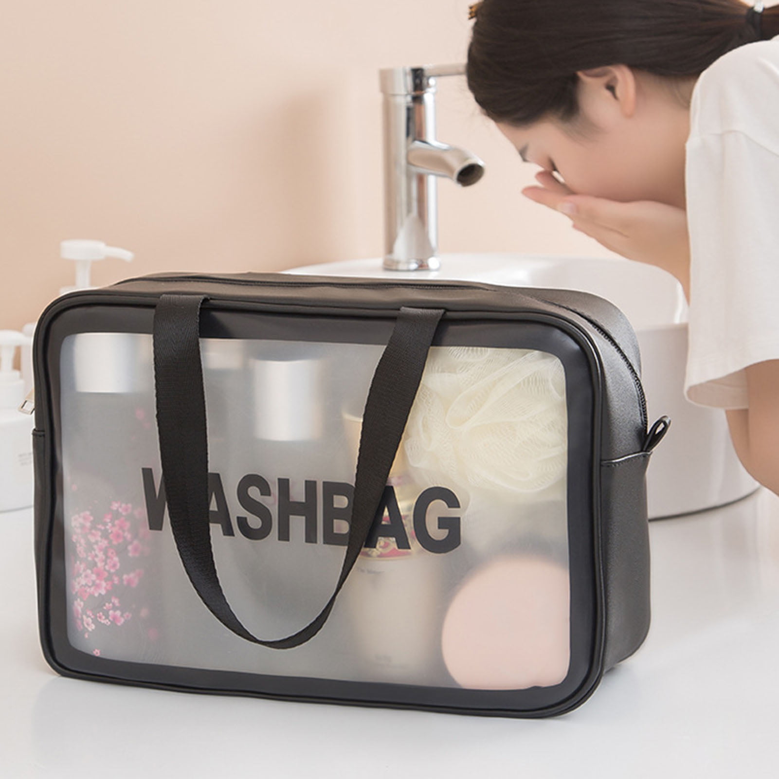 Auseibeely Clear Cosmetics Bag Toiletry Bag, Large Clear Travel