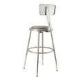thumbnail image 3 of National Public Seating (5 Pack) NPS® 19"-27" Height Adjustable Heavy Duty Vinyl Padded Steel Stool With Backrest, Grey, 3 of 7
