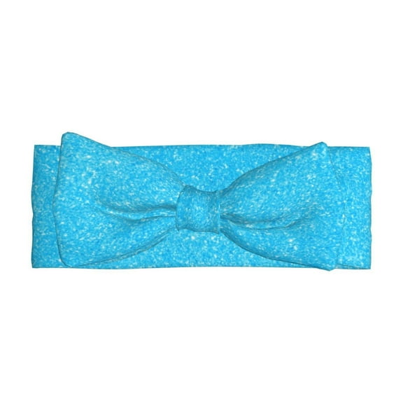 Balery Sky Blue Glitter Pattern Baby Headbands Hairbands Hair Bow Elastics for Baby Girls Newborn Infant Toddlers Kids