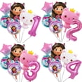 thumbnail image 2 of Globos con números para casa de muñecas Gabby, 6 unidades, para decoración de fiestas de cumpleaños infantiles, globos de aluminio, juego de globos para muñecas Gabby para niñas, 2 of 5