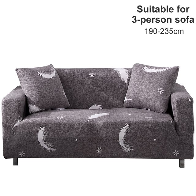 Smilepp Universal Sofa Cushion Cover All-inclusive Printed Elastic Couch Slipcover Furniture Protector Snowflake 3 Person
