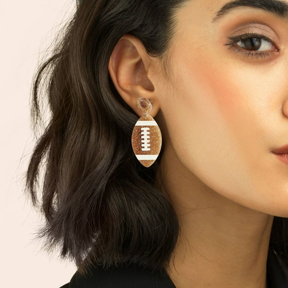 Ball Acrylic Football Basketball Baseball Football Earrings