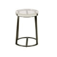 thumbnail image 4 of Weston Home Narvik Round End Table with Stainless Steel Glass Top Table, Grey Finish, 4 of 6