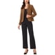 thumbnail image 2 of BLAZER DE TRABAJO CHIC PARA MUJERES CON SOLAPA Y MANGAS LARGAS, TRAJE BLAZER COLOR CAMEL OSCURO TALLA L, 2 of 6