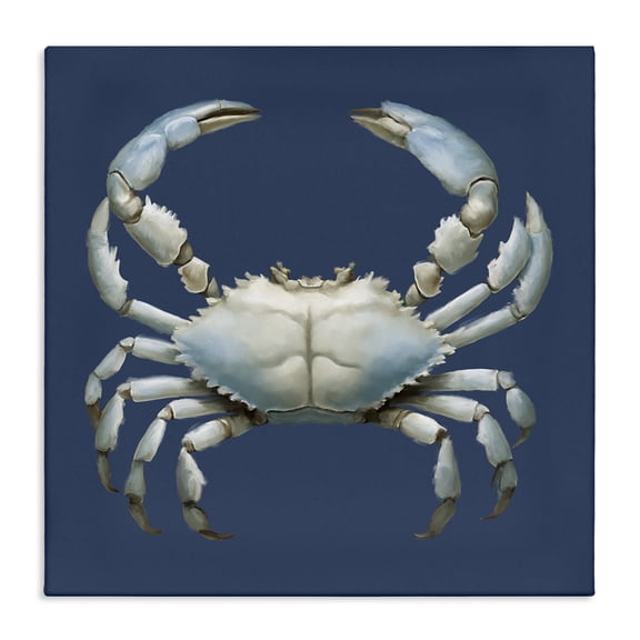 Stupell Industries Detailed Aquatic Blue Crab Animals Painting Wrapped Canvas Canvas Art Print Wall Art, 17 x 17