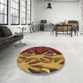 thumbnail image 4 of Ahgly Company Machine Washable Indoor Square Transitional Cinnamon Brown Area Rugs, 5' Square, 4 of 7