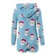 thumbnail image 5 of successthop Christmas Romper Adult Women Santa Hooded with Cute Ear Fleece Sleepwear Fuzzy Shorts Warm Loungewear, 5 of 6