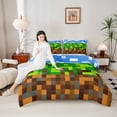 thumbnail image 4 of Castle Fairy Pixelated Blocks Miners Twin Comforter Sets,Plaid Video Game Bedding Set, 4 of 8