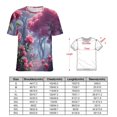 thumbnail image 2 of Enchanting Rose T-Shirt O Neck Retro Print Big Size T-Shirts Short Sleeve Tees Womens Pretty Design, 2 of 5
