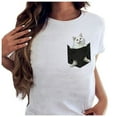 thumbnail image 1 of PENGXIANG T-Shirt Décontracté à Manches Courtes Imprimé Poche pour Femmes, 1 of 6