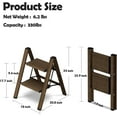 thumbnail image 6 of 2 Step Ladder,Aluminum Lightweight Folding 2 Step Stool with Anti-Slip Wide Pedal,330lbs Capacity Step Ladder for Household,Kitchen,Office - Walnut, 6 of 16