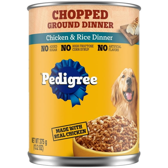 PEDIGREE CHOPPED GROUND DINNER Adult Canned Soft Wet Dog Food, 13.2 oz. Can