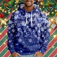 thumbnail image 2 of CONZONE Christmas Men's Hoodies Xmas Snowflake Hoodie for Men Graphic Long Sleeve Pullover Hooded Sweatshirt Soft Fall Winter Sweatshirts With Pocket, 2 of 5