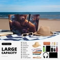 thumbnail image 5 of Xecao Lazy Stone Bear for versatile beach bag for women includes zipper pockets and waterproof material, ideal for vacations and adventures., 5 of 7