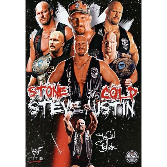 Stone Cold Wrestling Legend Wall Art Attitude Era WWE Championship Poster Decor Size 24x36 Unframed Poster