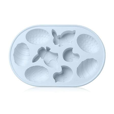 

3Pcs Easter Mold Cute Eggs Silicone Pastry Baking Chocolate Cake Pudding Mould Decor DIY Making Cooking Gadgets Household Blue