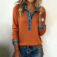 thumbnail image 1 of TaTaai Women's Loose Solid Color Linen V Neck Ruffle Long Sleeve Blouses Casual Elegant Fashion Tops Soft Comfortable Shirts for Spring Fall Winter Gift, 1 of 6