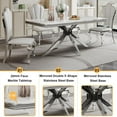 thumbnail image 4 of 70" Rectangular Dining Table for 6 People, Modern Faux Marble Kitchen Table with Stainless Steel Legs, Dining Table for Dining Room, Living Room, 4 of 7