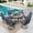 Black & Blue, variant on SUMMIT LIVING 7-Piece Outdoor Patio Dining Set with 6 Cushioned Swivel Chairs & Metal Round Table with Umbrella Hole, Black & Red