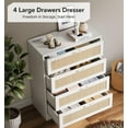 thumbnail image 5 of Hetoy 30% Off！4 Drawer Rattan Dresser Stylish Wooden Dresser for Bedroom, Closet, Living Room, or Hallway | Practical Design with Charging Station,Oak Natural, 5 of 8