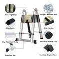 thumbnail image 4 of Telescoping Ladder 16 FT Aluminum Telescopic Extension Ladder, Multi-purpose Collapsible Ladder for RV, Portable Lightweight Attic Ladder for Home or Outdoor Work, with Stabilizer, 4 of 7