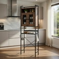 thumbnail image 4 of Demi Bonn Toilet Storage Cabinet, Bathroom Cabinet Organizer, Over-The-Toilet Storage Cabinet with Heavy-Duty Metal Frame 2-door Freestanding, for Bathroom, Rustic Brown, 4 of 6