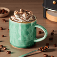 thumbnail image 4 of Onader 14OZ Coffee Mugs Set of 4, Stoneware Tea Mug Set with Handle, Ceramic Cups for Latte/Cocoa/Cappuccino, Dishwasher & Microwave Safe - Reactive Green, 4 of 7