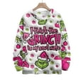 thumbnail image 4 of Women's Long Sleeve Christmas Pullover Ugly Sweatshirt Funny Christmas Shirt Green 05-Hot Pink M, 4 of 4