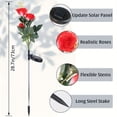 thumbnail image 5 of Solar Garden Rose Light Realistic LED Rose Flower Cemetery Decoration Stake Light Garden Courtyard Grave Decorative Waterproof (1pc White Rose), 5 of 7