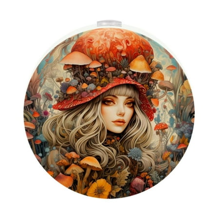 

Bohemian Round LED Night Light-2PCS Portable Plug-in Wall Lamp with Soft Glow Energy-Saving Sensor Ideal for Bedroom Bathroom and Hallway