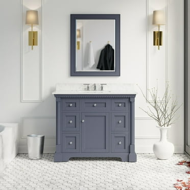 Sydney 42" Bathroom Vanity with Marine Gray Cabinet and Engineered Marble Top