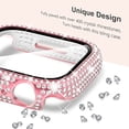 thumbnail image 5 of Compatible with iWatch Accessories with Built-in Tempered Glass Screen Protector Bling Crystal Diamond Rhinestone Full Protective Bumper Cover for Women Man(44mm,Pink), 5 of 5