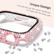 thumbnail image 3 of Compatible with iWatch Accessories with Built-in Tempered Glass Screen Protector Bling Crystal Diamond Rhinestone Full Protective Bumper Cover for Women Man(38mm,Pink), 3 of 5