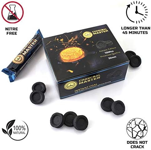 Quick Light Charcoal Tablets for Incense – 33mm Capsules – Charcoal Disk Lights – Instant Fire Coal Tablets – Set of 100 Charcoal Disks per Box$$Home Decor, Kitchen, & Other